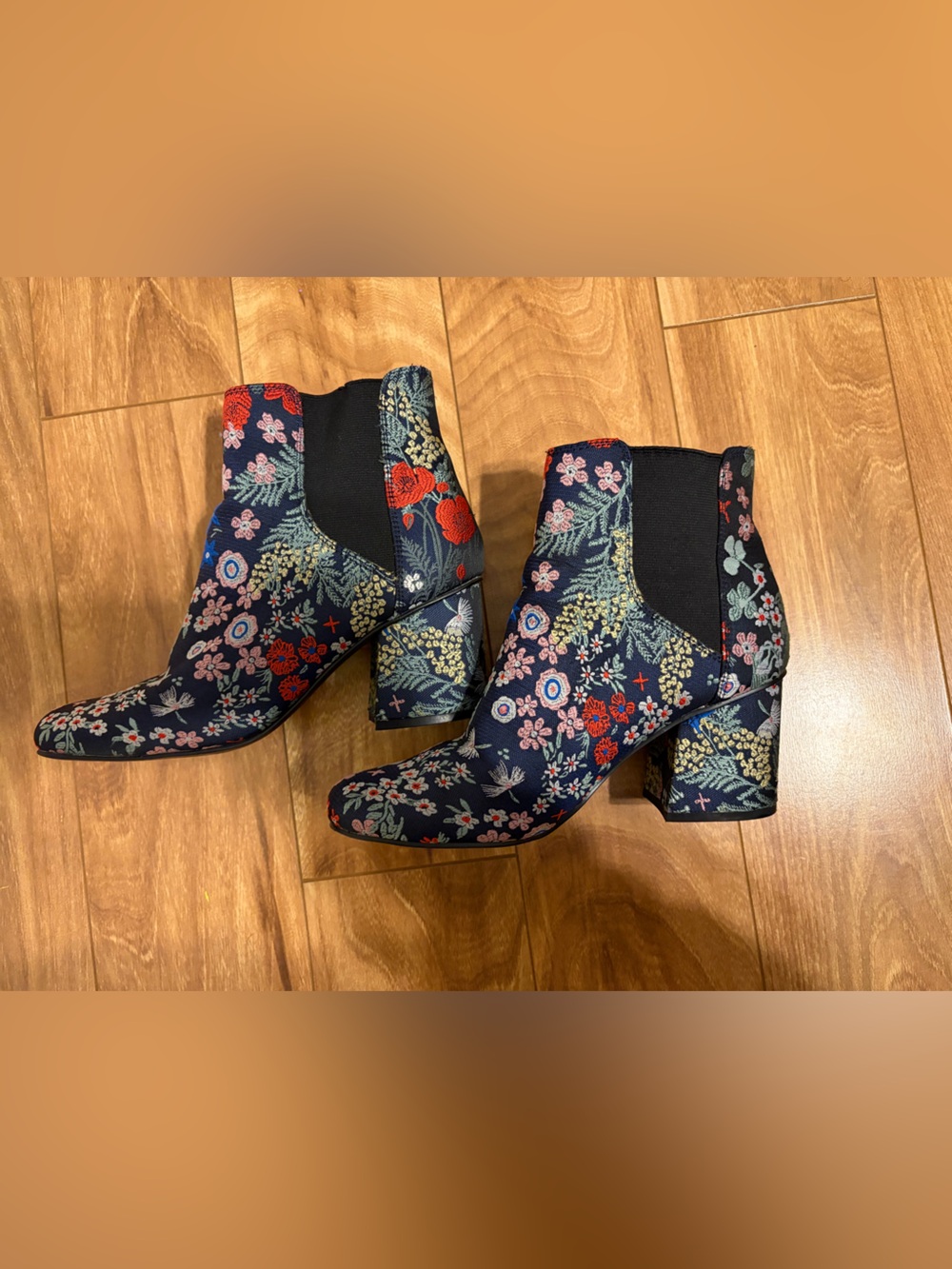 Floral Embroidered Ankle Boots